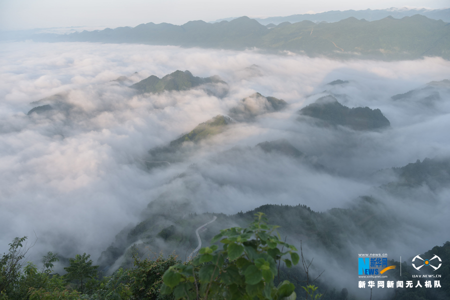 图为酉阳车田乡天龙山的云海美景.新华网发(陈碧生 摄)