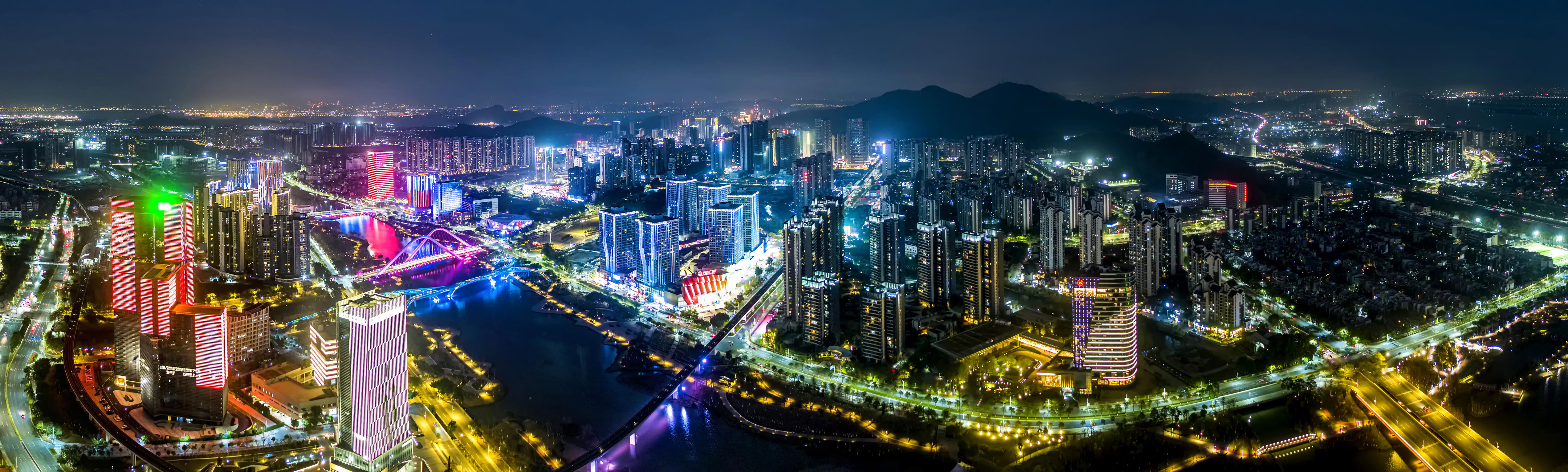 夜瞰广州南沙 品别样风情